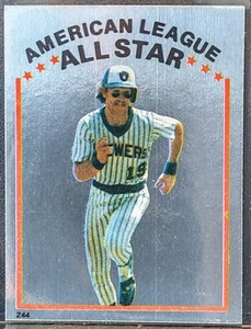 1981 Topps Robin Yount AL All Star Silver Mini Sticker #244 Milwaukee HOF - Picture 1 of 2