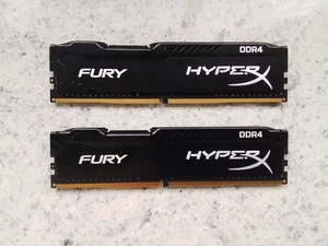 2x 4GB Kingston Hyper X Fury HX421C14FBK2/8 8GB 2133 MHz DDR4 PC4-17000U RAM Kit - Bild 1 von 2