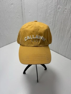 Gorra ajustable de golf Callaway vintage de lona dorada amarilla Foto 1 de 4