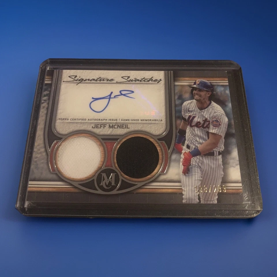 Jeff McNeil 2023 Museum Collection Mets Signature Swatches Dual Relic 198/299 - Image 1 of 2