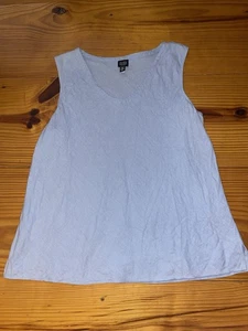 Eileen Fisher Woman 100% Cornflower Blue Linen Quiet Luxury Tank 1X - Picture 1 of 3