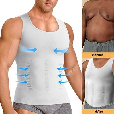 Camiseta Deportiva Moldeadora para Hombres  Fajas Abdominal Reductora Tank Tops - Image 1 of 4