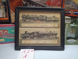 Vintage Train Photo, Train Spec Sheet , Framed , Older , Decor - Picture 1 of 10
