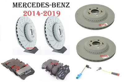 Front & Rear Brake Rotors With Brake Pads & Sensor SET For Mercedes W222 S-class - Image 1 of 4