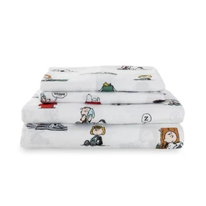 Peanuts® Sheet Set Queen Size - 4 Pieces,Cute Character Snoopy Printed Soft M... - Picture 1 of 7