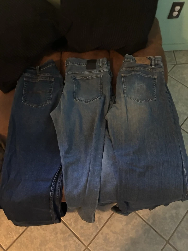 3 Pairs Of Men’s Bootcut Jeans - Image 1 of 4