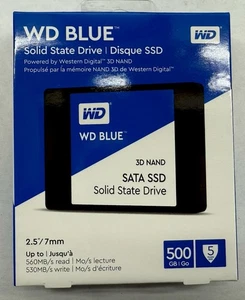 Western Digital Blue 500GB SATA SSD, 2.5”/7mm WDS500G2B0A - New- Sealed Box - Afbeelding 1 van 3