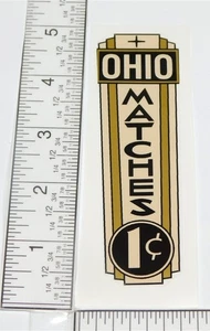 Pegatina de máquina expendedora Ohio Match V-96 de 1 centavo - Imagen 1 de 1