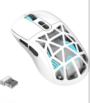 FD Wireless Gaming Mouse,Rechargeable RGB Programmable Macro Mouse M02 White - Image 1 of 4