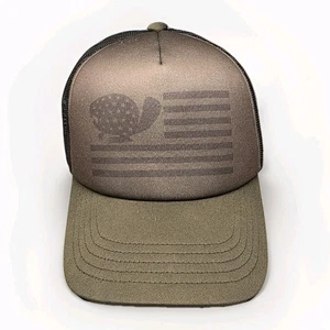 Duluth Trading Company Camo Green Mesh Trucker Hat Snapback Cap Beaver Flag Logo - Picture 1 of 12