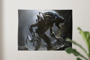 Alien Sci-Fi Horror Movie Tapestry Wall Art, Indoor Decor for Gothic Vibe, Large - Picture 1 of 9