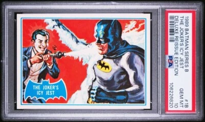 1989 Topps Batman Series B 1966 Deluxe Reissue #1B PSA 10 GEM MINT Joker's Icy - Image 1 of 3