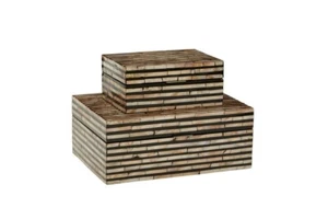 Set/2 Mother of Pearl Box Handmade Storage Box Jewlery Keepsake Trinket Box 12,8 - Picture 1 of 3