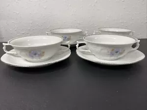 (4) Vintage Rosenthal Belvedere Classic Rose Collection Cream/Soup Bowls Saucers - Picture 1 of 10