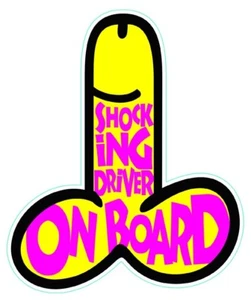 20x50mm Bad Driver shaped Vinyl Penis Stickers road rage cock bumper car humour - Picture 1 of 2