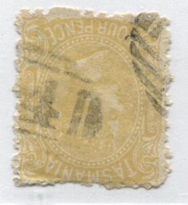 Tasmania QV 1876 4d dull yellow used - Picture 1 of 1