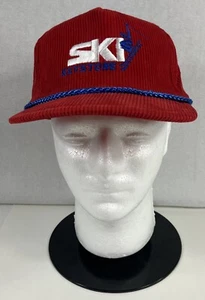 Ski Keystone Red Corduroy Rope Hat Cap Bump Bonnets Ski Headwear By Universal - Picture 1 of 10