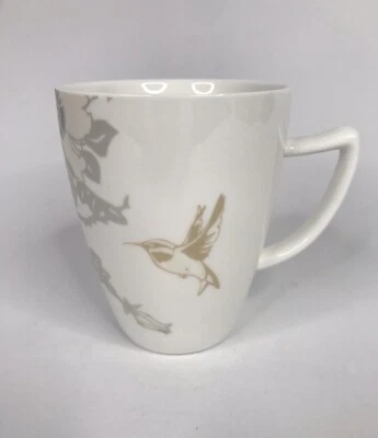 Hummingbird Mug With Floral Metallic Gold Platinum China by Bella Lux - Image 1 of 4