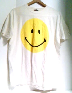 Joe Boxer ~ Smily Face ~ T-Shirt ~ weiß ~ einzelner Stich ~ selten ~ Vintage - Bild 1 von 8