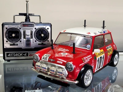 Tamiya 1/10 R/C Rover Mini Cooper Racing FF M-01 Chassis Futaba ESC Servo Radio - Image 1 of 4