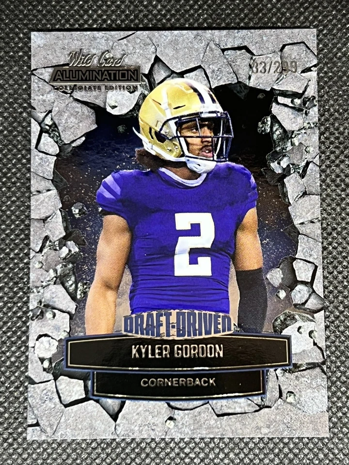 2021 Wild Card Allumination KYLER GORDON RC 33/299 BLUE DRAFT-DRIVEN NIL ROOKIE - Image 1 of 3
