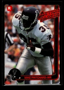 Mike Pritchard 1991 Action Packed Rookies #9 RC (casi nuevo) (FTB) - Imagen 1 de 2