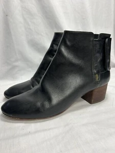 Silent D Womens Black Leather Ankle Boots Booties Size US 10 Eu 41 FAST POST - Picture 1 of 12