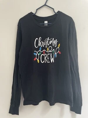 Bella + Canvas Unisex Kids Holiday Christmas Lights Long Sleeve Shirt Black 6-8 - Image 1 of 4