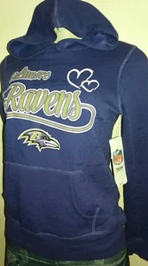 NFL Girls Love Baltimore Ravens Burnout Team Hooded Fleece With Pouch *New WT M - Picture 1 of 6