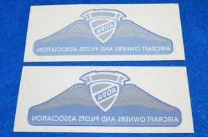 2) Vintage AOPA Aircraft Owners and Pilots Decal Stickers Inside Mount - Picture 1 of 1