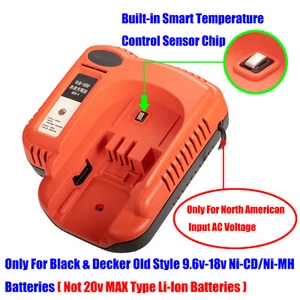 1x Original para Baterías Black Decker 9.6V-18V Ni-CD / Ni-MH Cargador Rápido 2.5AH - Imagen 1 de 5