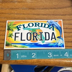 Florida Magnet Dolphin Orange State Palm Trees Ocean Beach - Picture 1 of 4