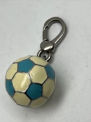 Juicy Couture Blue White Enamel Soccer Ball Charm Silver Tone Juicy League 3/4” - Image 1 of 4