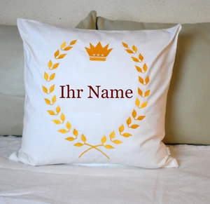 Personalisierte Kssenhülle, baumwolle Kissenbezug Bestickt mit Namen und Muster - Bild 1 von 4