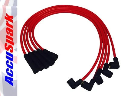 Ford Escort,Capri,Cortina,Fiesta Crossflow 8mm Silicone Accuspark HT leads RED - Image 1 of 2