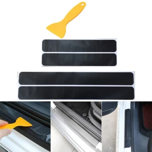 4x Seuils de Porte Atteindre Capot Design Protection + Racle en Noir Mat - Afbeelding 1 van 4