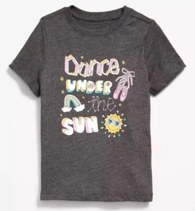Old Navy Girl's 5T Dance Under The Sun Gray Graphic Short Sleeve T Shirt NWT - Picture 1 of 7