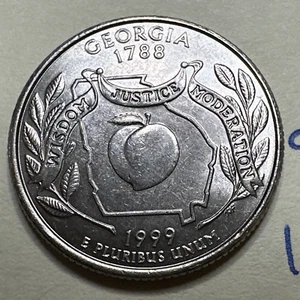 1999 P Georgia 50 States Quarter 25C 9347N - Picture 1 of 3