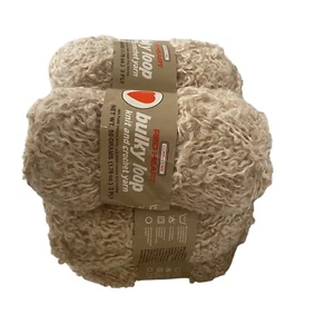 6 Skeins Coats & Clark Red Heart Bulky Loop Knit and Crochet Yarn Oatmeal Color - Picture 1 of 7