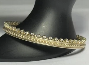 Armband Armreif Kendra Scott goldfarben mit Glaskristallsteinen an gezackten Kanten - Bild 1 von 8