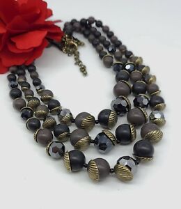 Nice Premier Designs Multistrand Bead Necklace Convertible Brown