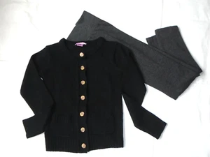 GIRLS DARK GRAY PANTS & BLACK SWEATER OUTFIT - MEDIUM 10-12 - DON'T MISS!!! - Picture 1 of 3