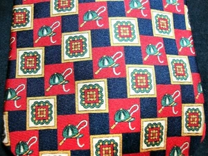 EUC Gap Premium 100 % Seide rot blau Polo Helme Crops Quadrate Blumen Krawatte - Bild 1 von 4