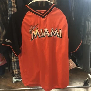 STITCHES MIAMI MARLINS JERSEY Tee Youth Medium Black/Orange - Picture 1 of 5