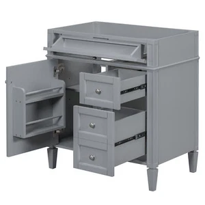 30"Bathroom Vanity without Top Sink,Modern Bathroom Storage Cabinet w/2 Drawers - Picture 1 of 6