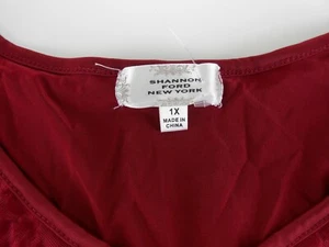 Shannon Ford New York Women Red Short Sleeve Blouse 1X (H36) - Picture 1 of 5
