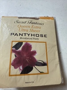 Secret Fantasies Queen Size Pantyhose Distributed By Fred’s Ultra Sheer USA - Picture 1 of 4