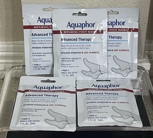 Mascarillas reparadoras para pies Aquaphor - Lote de 5 terapia avanzada - Imagen 1 de 4