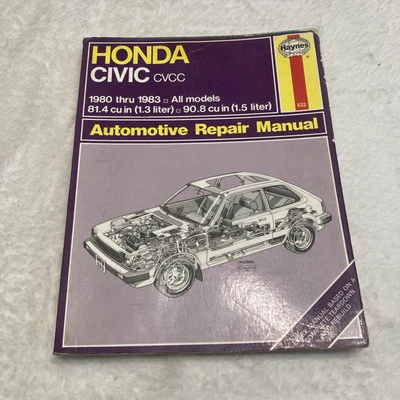 Manual de taller del propietario Haynes - Honda Civic CVCC 1980-1983 todos los modelos #633 Foto 1 de 4