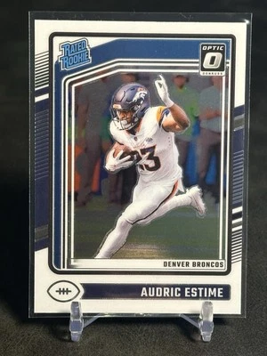 2024 Panini Donruss Optic #206 Audric Estime Rated Rookie RC Broncos - Image 1 of 2
